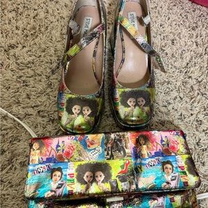 Steve Madden' Multicolor Graphic Shoes and Purse set